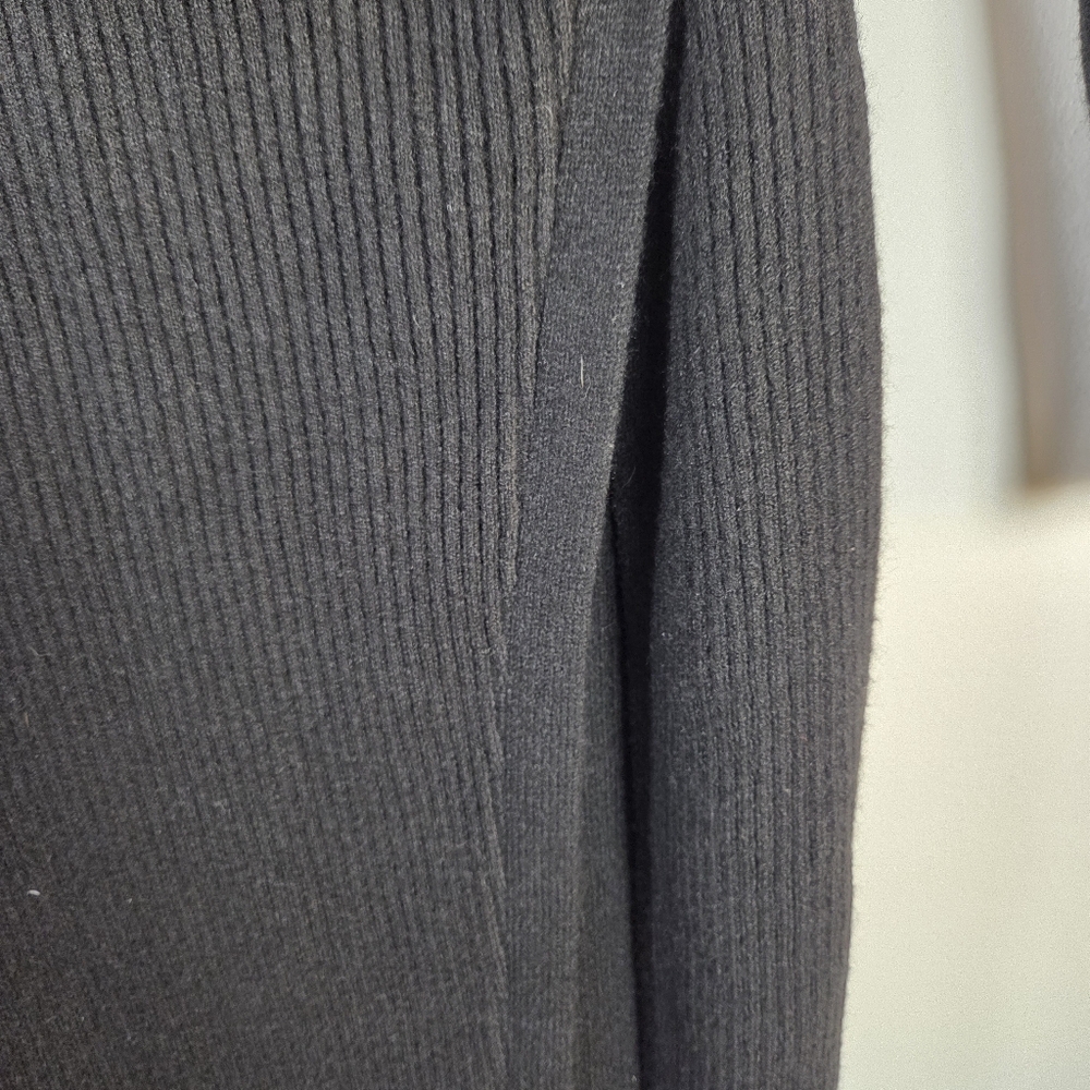 ASTR High Slit Black Long Sleeve Sweater Dress Soft - Picture 11 of 12